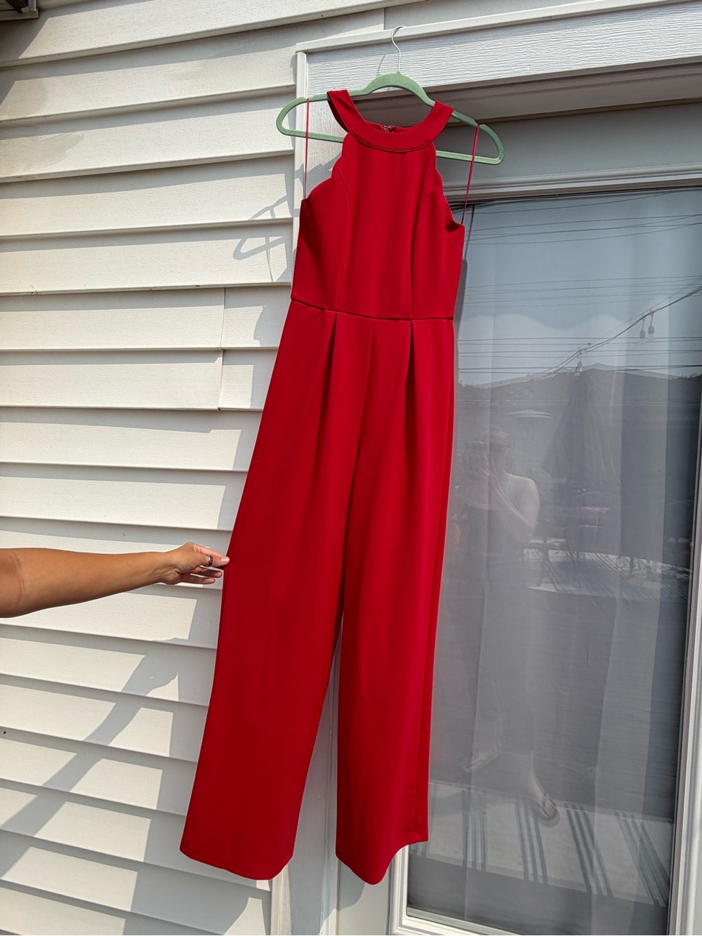 miami Red Halter Wide-Leg Jumpsuit
